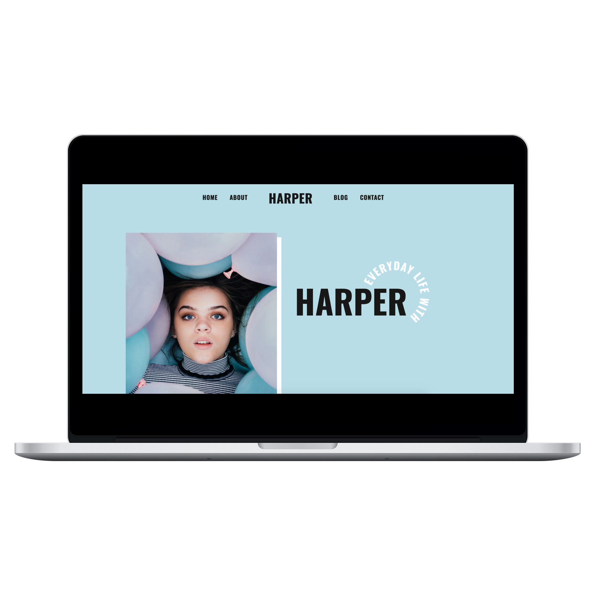 Mockup of Everyday Life With Harper on 15 inch Macbook Pro